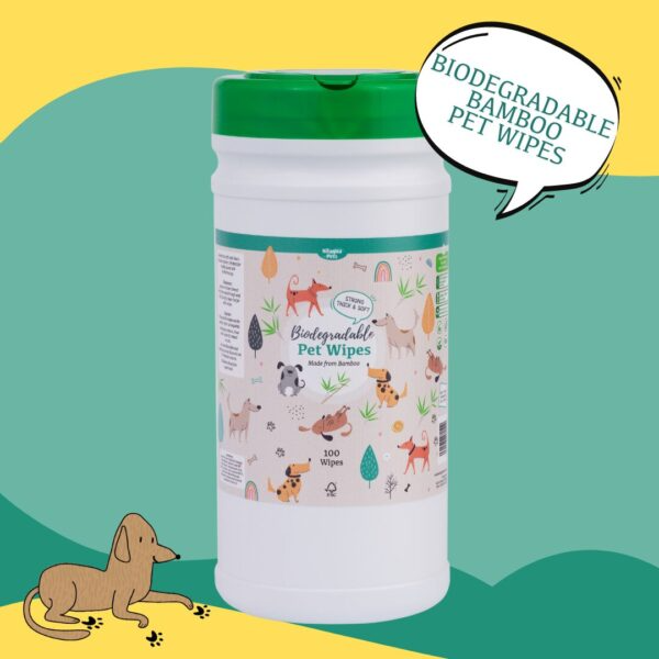 Bamboo Biodegradable Pet Wipes 100pk